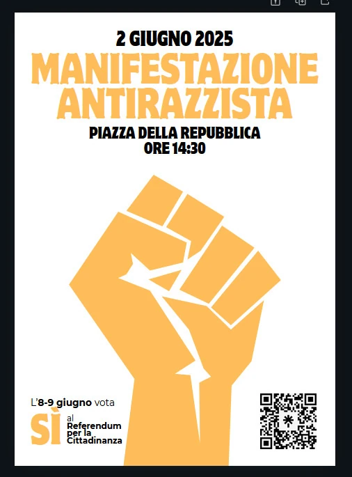 Referendum sulla cittadinanza e manifestazione antirazzista 2 Giugno: 5 volte sì